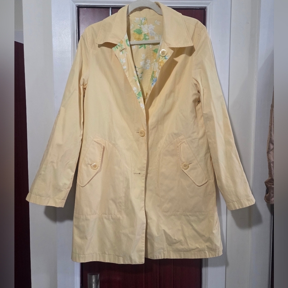 Michael Kors Floral Yellow Reversible Jacket, Sz M - Picture 3 of 4